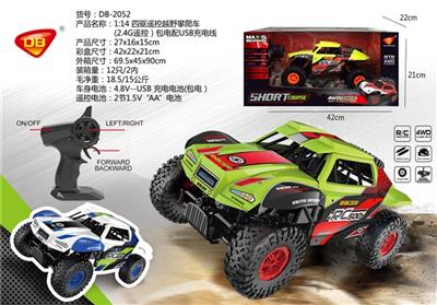 1:14四驱遥控越野攀爬车（2.4G遥控）包电配USB充电线 - OBL740740