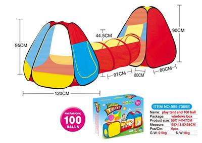 Triad children tents fit tunnel tube with 100 grains ocean ball - OBL741952