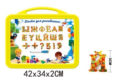 Russian whiteboard with 49 refraction Russian letters - OBL742467