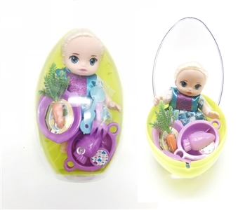High quality PVC ball ship type egg first generation 6 inch evade glue ice doll with cutlery set - OBL745407