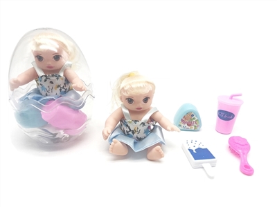 High-grade green egg 6 inch evade glue of sprouting doll with tableware - OBL745408