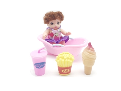 High grade 6 inches of evade glue of sprouting doll baby bath with Kentucky Fried chicken suit - OBL745415