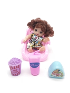 High grade 6 inches of evade glue of sprouting doll baby cradle with Kentucky Fried chicken suit - OBL745416