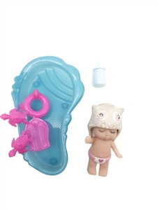 High grade 4 inch sleep evade glue angel doll baby with big bath - OBL745421