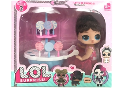 High grade 5 inch solid body surprise doll with ice cream cart - OBL745429