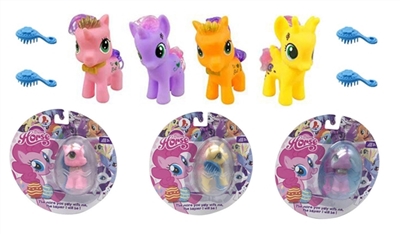 高档双面彩色图案吸塑搪胶马宝莉4色混装带马梳子 - OBL745444