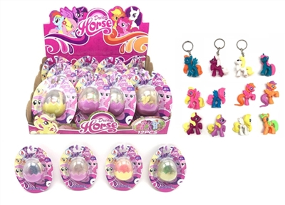 高档双面彩色图案吸塑塑料实色马宝莉6色混装带马贴纸12PC - OBL745446