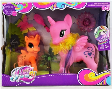 搪胶精灵马 大马带灯光音乐（两色混装） - OBL745473