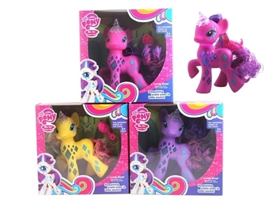 高档搪胶钻石独角马马宝丽带灯光音乐带吸塑马配件 - OBL745475