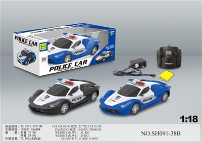 1:18四通灯光法拉利警车  包电 - OBL745667