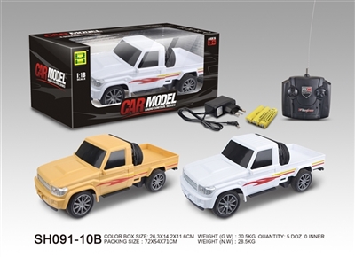 1：18皮卡仿真四通灯光遥控车 - OBL745691