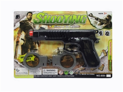 Solid color flint gun with handcuffs - OBL747043