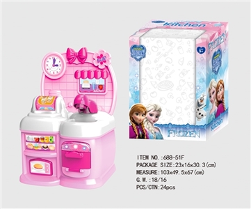 卡通粉冰雪奇缘益智厨房、厨具组合 - OBL747131