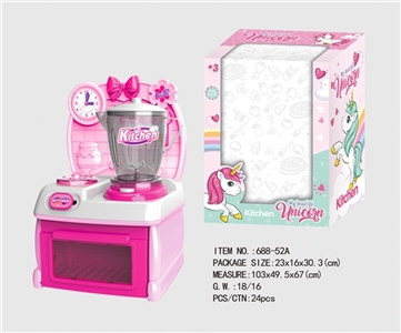 卡通粉独角兽益智厨房、厨具组合 - OBL747132