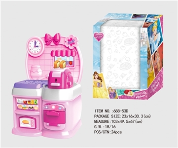 卡通粉迪士尼公主益智厨房、厨具组合 - OBL747136