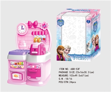 卡通粉冰雪奇缘益智厨房、厨具组合 - OBL747137