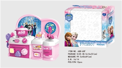 卡通粉冰雪奇缘益智厨房、厨具组合 - OBL747140