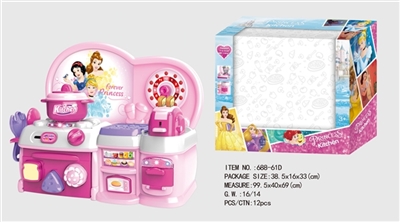 卡通粉迪士尼公主益智厨房、厨具组合 - OBL747142