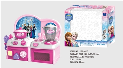 卡通粉冰雪奇缘益智厨房、厨具组合 - OBL747146