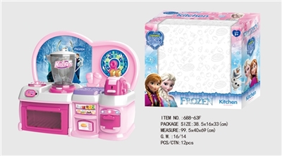 卡通粉冰雪奇缘益智厨房、厨具组合 - OBL747149