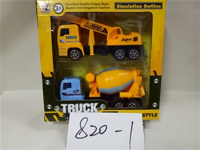 盒装仿真惯性工程车         （搅拌车、吊车） - OBL748695