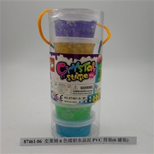 Slime 6 color laser crystal mud PVC tube mount (6 cans) - OBL750588