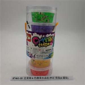 史莱姆6色糖果水晶泥PVC筒装(6罐装) - OBL750592