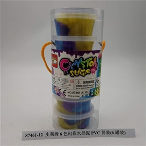Slime 6 color colorful crystal mud PVC tube mount (6 cans) - OBL750594