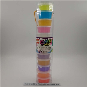 Slime 12 color pearl crystal mud PVC tube mount (12 cans) - OBL750596