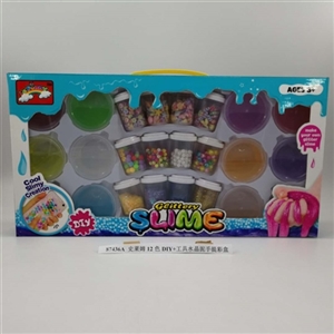 Slime 12 color crystal mud portable color box DIY tools - OBL750613