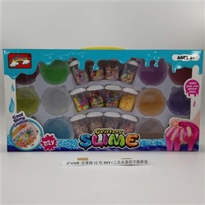 Slime 12 color crystal mud portable color box DIY tools - OBL750614