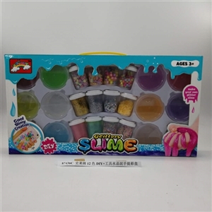 Slime 12 color crystal mud portable color box DIY tools - OBL750615