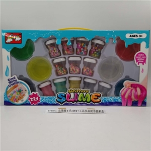 Slime 6 color crystal mud portable color box DIY tools - OBL750619