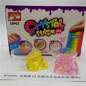 Slime 12 color plum flower crystal mud color box (12 cans) - OBL750626