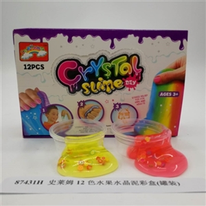 Slime 12 color fruit crystal mud color box (12 cans) - OBL750627