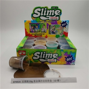 Slime 55 g heavy metal mud sand skin color box (12 cans) - OBL750644