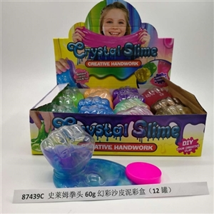 Slime fist 60 g brilliantly coloured skin mud color box (12 cans) - OBL750654