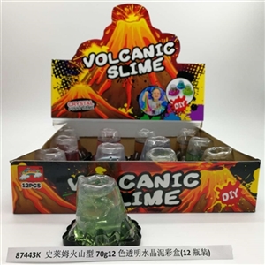 史莱姆火山型70g12色透明水晶泥彩盒(12瓶装) - OBL750670