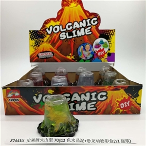 Slime volcanic type 70 a g12 color crystal mud dinosaurs animals color box (12 bottles) - OBL750678