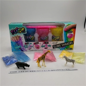 Slime DIY shake mud blades and three tools forest animal color box (3 bottles) - OBL750684
