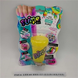 Slime DIY shake flash mud slices dinosaur card board install animals (bottled) - OBL750690