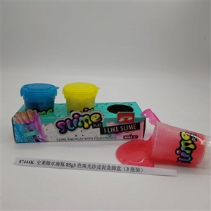 史莱姆水滴瓶85g3色珠光沙皮泥盒脚盒（3瓶装） - OBL750708