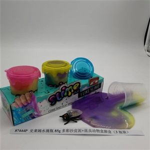 Slime water bottles of 85 g and colorful sand skin mud insects animals box foot box (3 bottles) - OBL750713