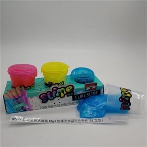 Slime water bottles of 85 g3 color pearl crystal mud box foot box (3 bottles) - OBL750716