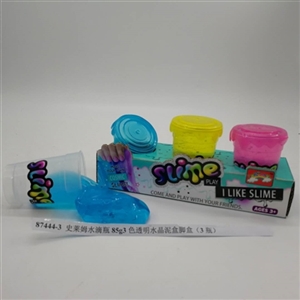 史莱姆水滴瓶85g3色透明水晶泥盒脚盒（3瓶） - OBL750717