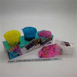 Slime water bottles of 85 g3 color colorful pearl crystal mud box foot box (3 bottles) - OBL750718