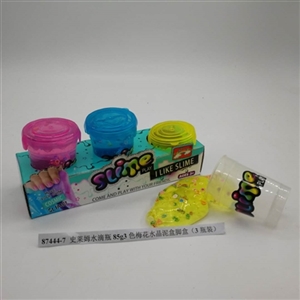 史莱姆水滴瓶85g3色梅花水晶泥盒脚盒（3瓶装） - OBL750721