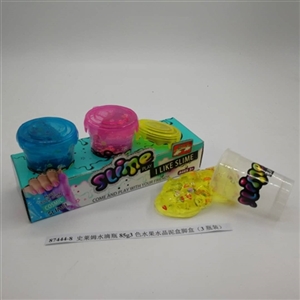 史莱姆水滴瓶85g3色水果水晶泥盒脚盒（3瓶装） - OBL750722