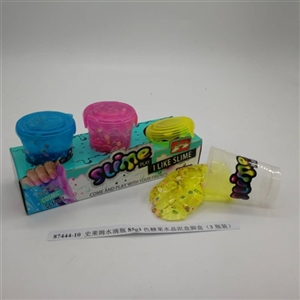Slime water bottles of 85 g3 candy color crystal mud box foot box (3 bottles) - OBL750724