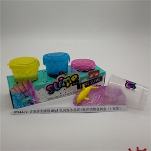 Slime water bottle 85 g3 scintillation crystal mud Marine animals box foot box (3 bottles) - OBL750728